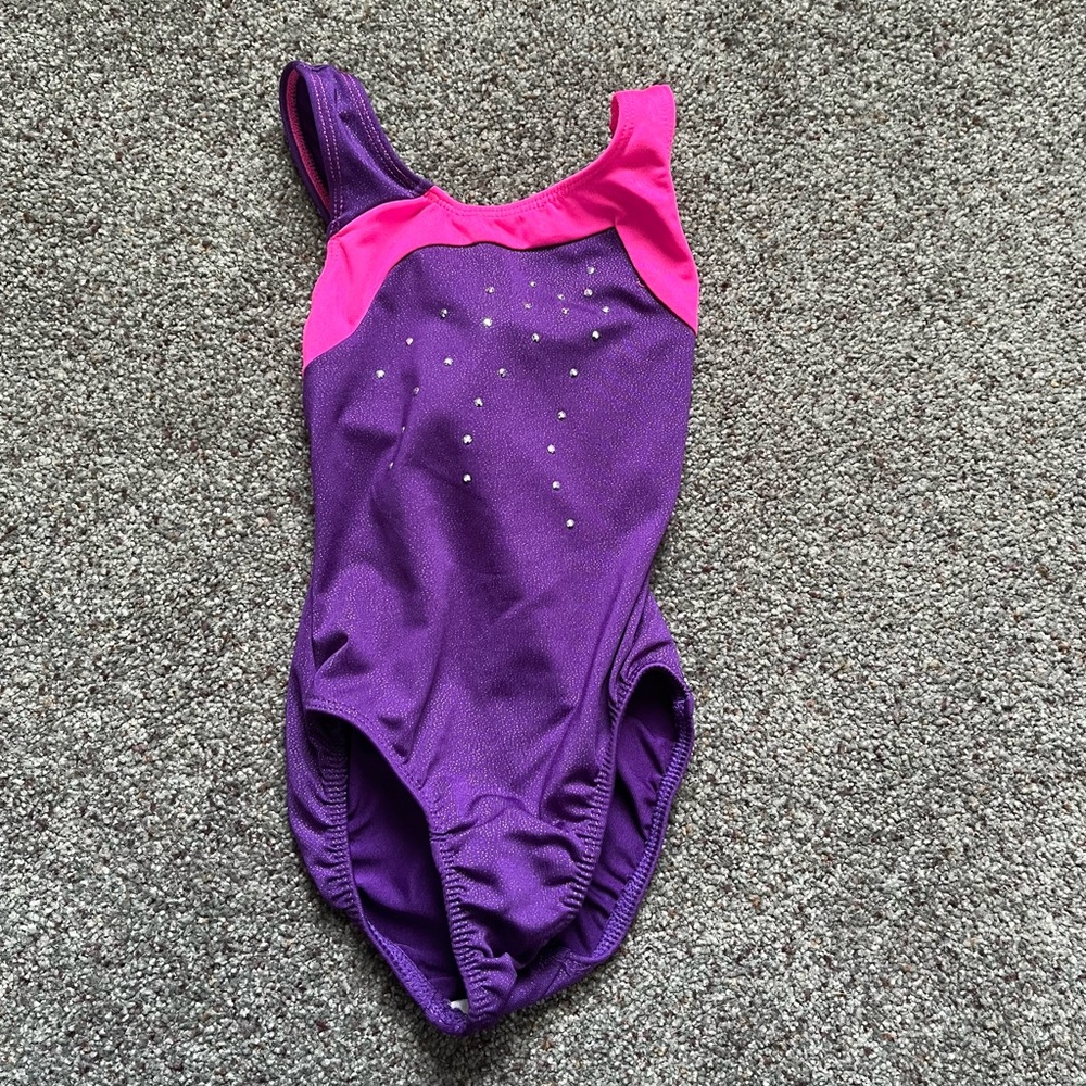 Girl’s 4/5 Freestyle By Danskin Pink & Purple Gymnastics Leotard